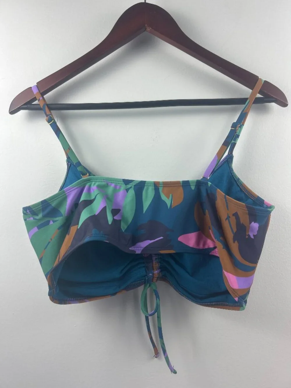 Shade & Shore Tropical Print Swimsuit Top XL